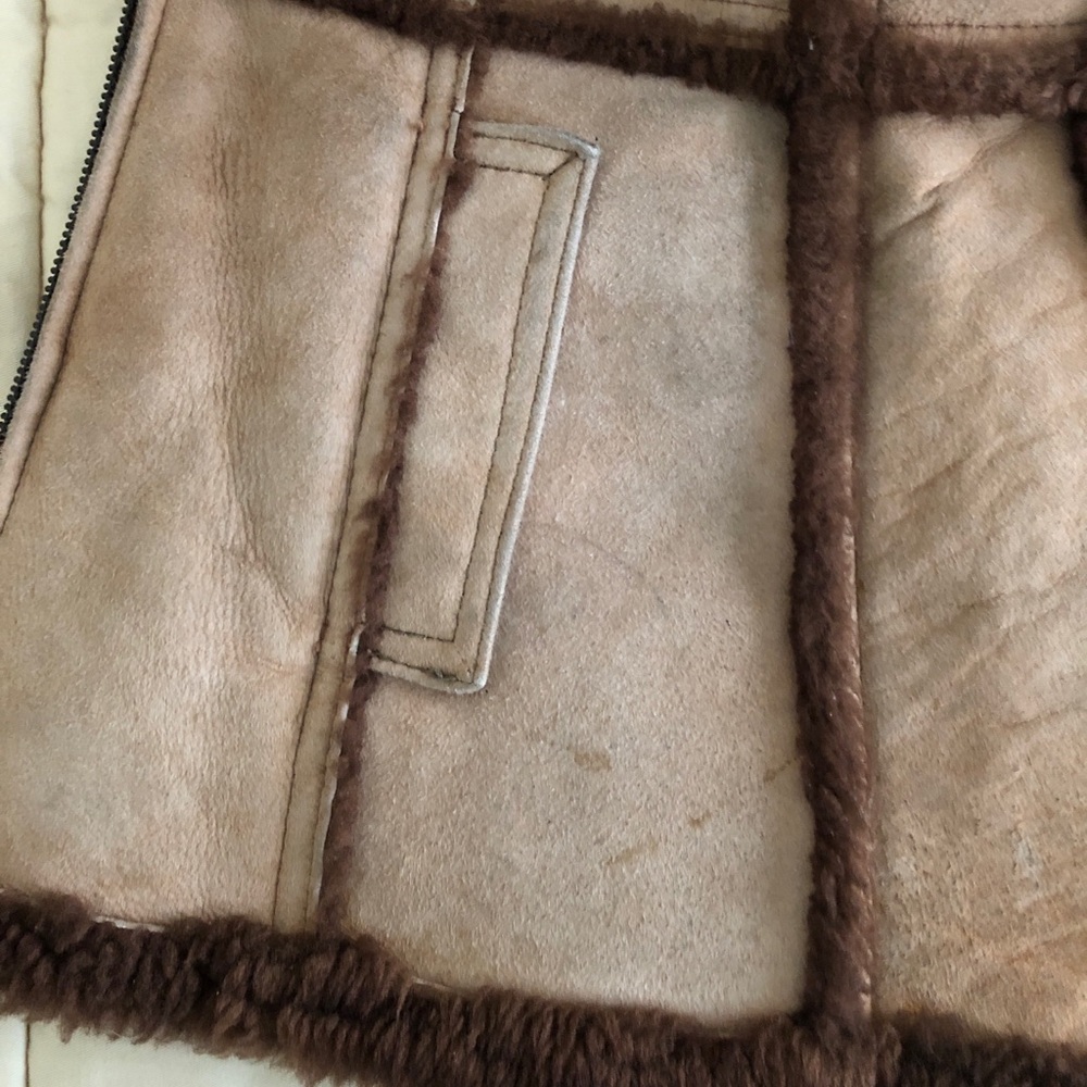Vintage Sheepskin Shearling Coat with Hood Size 12 (See Description re Size) - Picture 15 of 16